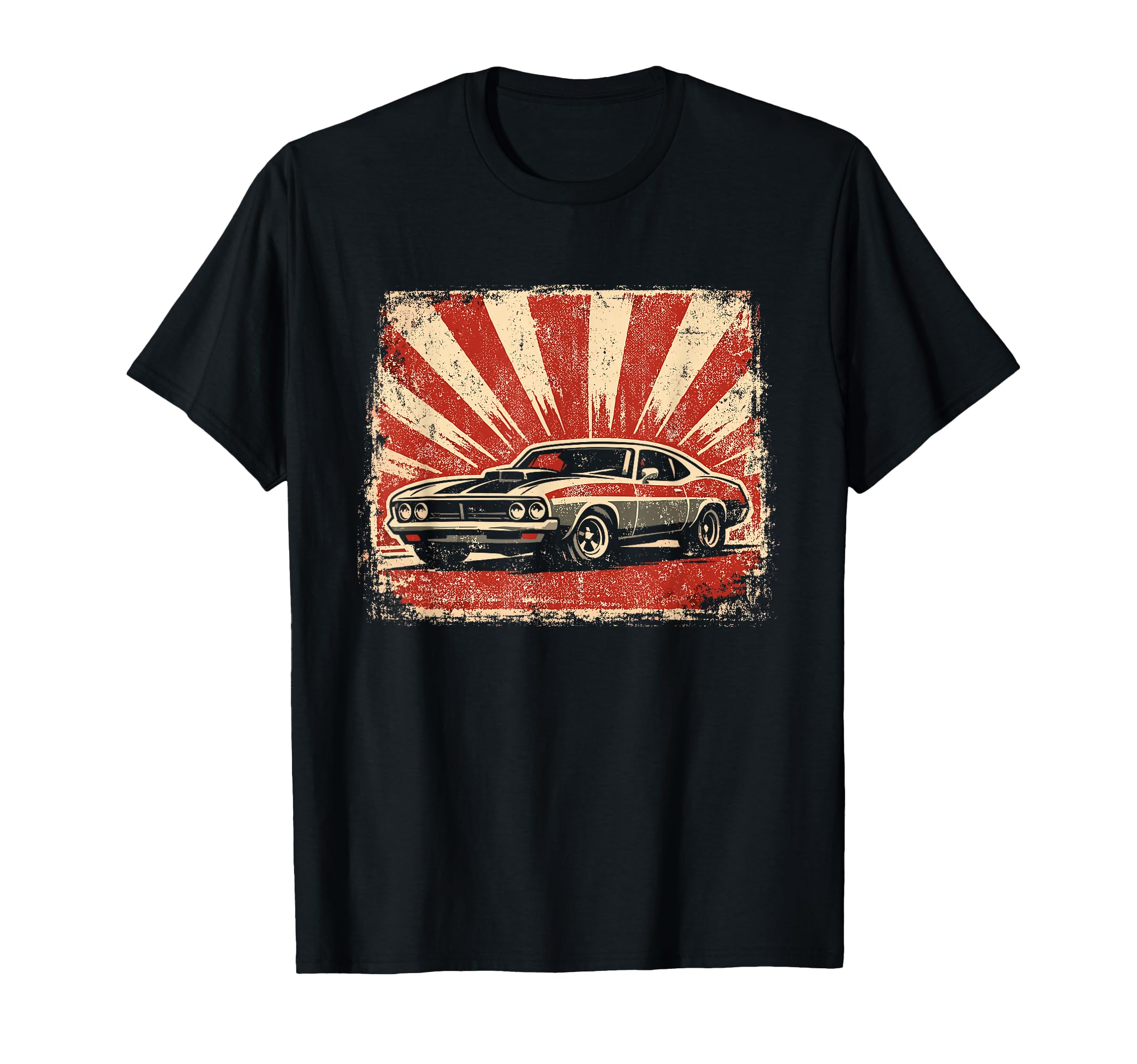 Muscle Car Distressed T-Shirt - Graphic Print Men Women - T-Shirt, Sweatshirt, Hoodie