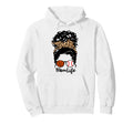 Mom Life Messy Bun Curly Hair Baseball Hoodie - Aesthetic Graphic Unisex - T-Shirt, Sweatshirt, Hoodie