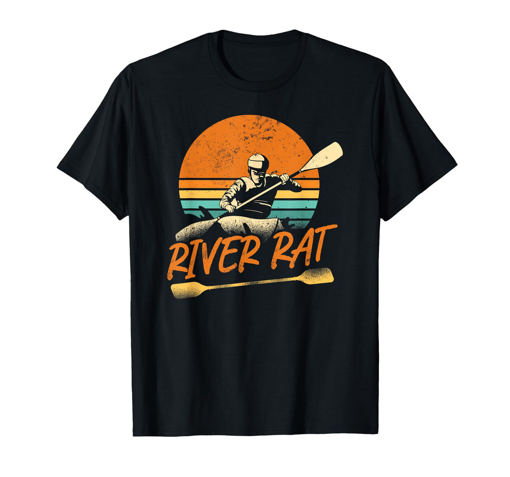 Kayaking River Rat Sunset T-Shirt - Fun Novelty Design Men Women - T-Shirt, Sweatshirt, Hoodie