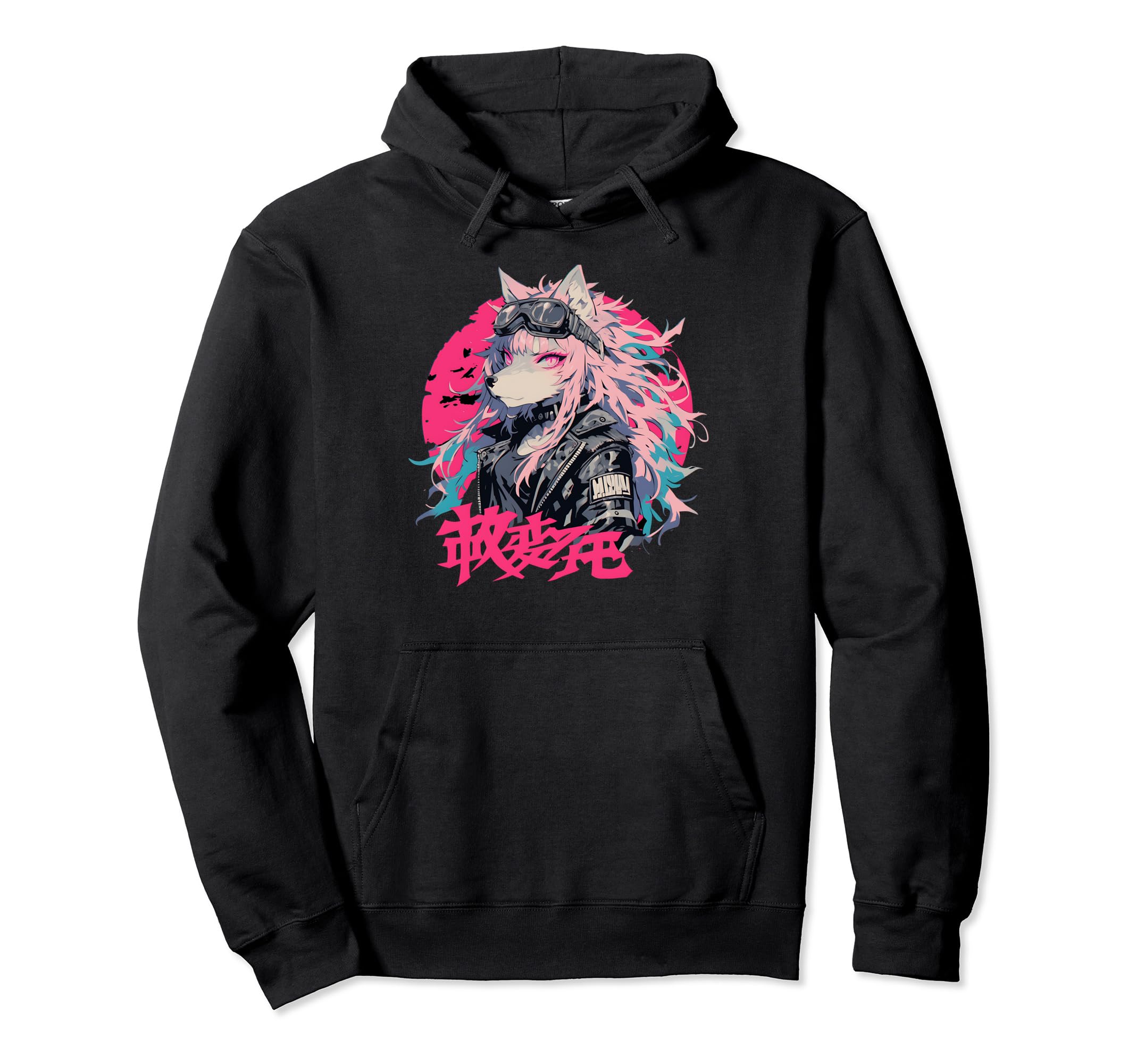 Goth Grunge Demon Anime Furry Wolf Horror Hoodie - Minimalist Print Unisex - T-Shirt, Sweatshirt, Hoodie