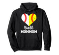 Ball Mommom Heart Funny Baseball Hoodie - Unique Graphic for Adults - T-Shirt, Sweatshirt, Hoodie
