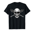 Baseball Pirate Seamed Skull Eye Patch T-Shirt - Fun Novelty Design Unisex - T-Shirt, Sweatshirt, Hoodie