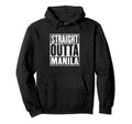 Straight Outta Manila Distressed Hoodie - Graphic Print Unisex - T-Shirt, Sweatshirt, Hoodie