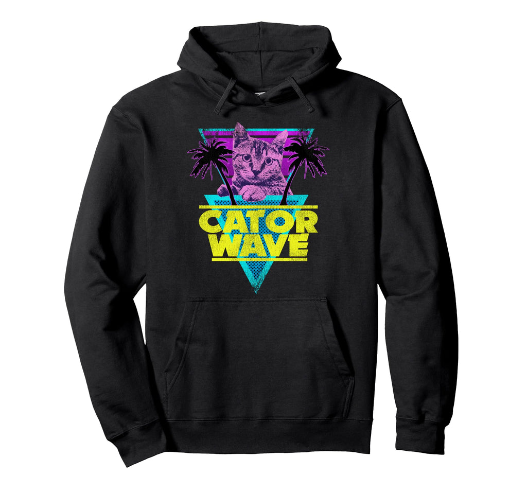 Catorwave 80S Retrowave Cat 90S Hoodie - Aesthetic Graphic Men Women - T-Shirt, Sweatshirt, Hoodie