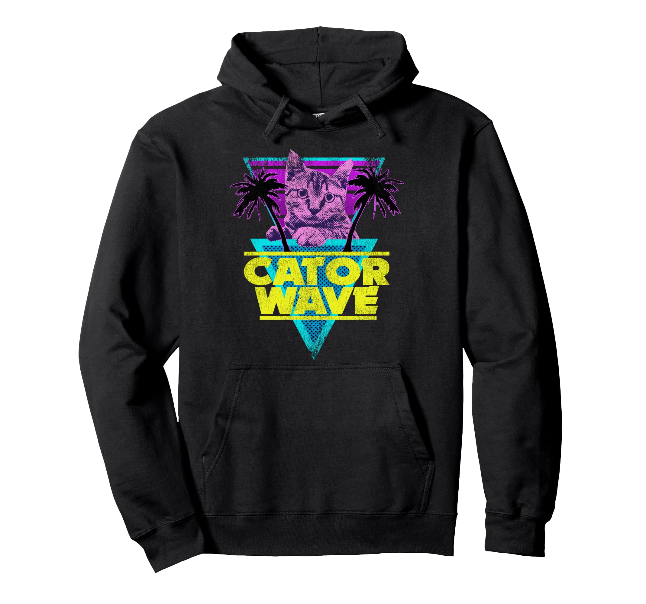 Catorwave 80S Retrowave Cat 90S Hoodie - Aesthetic Graphic Men Women - T-Shirt, Sweatshirt, Hoodie