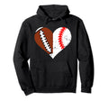 Football Baseball Heart Funny Hoodie - Custom Art Print for Adults - T-Shirt, Sweatshirt, Hoodie