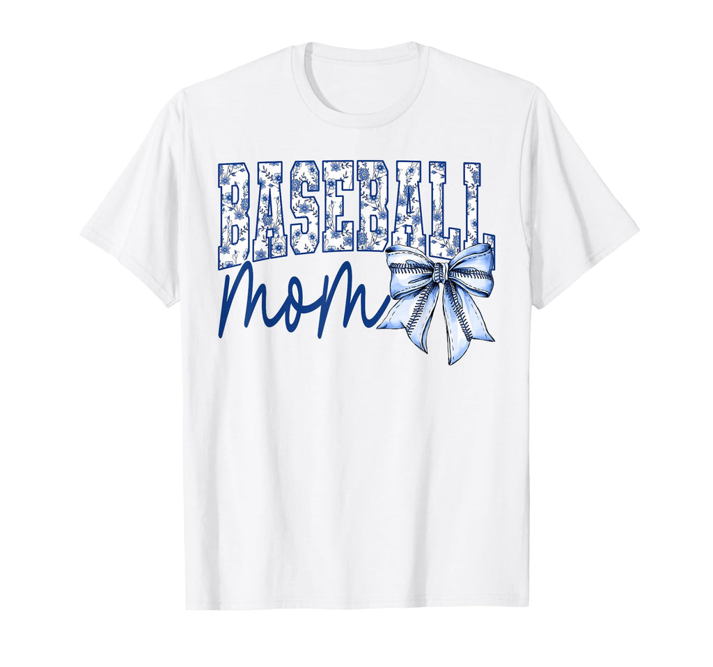 Groovy Baseball Mom Coquette Bow Game T-Shirt - Novelty Apparel Men Women - T-Shirt, Sweatshirt, Hoodie