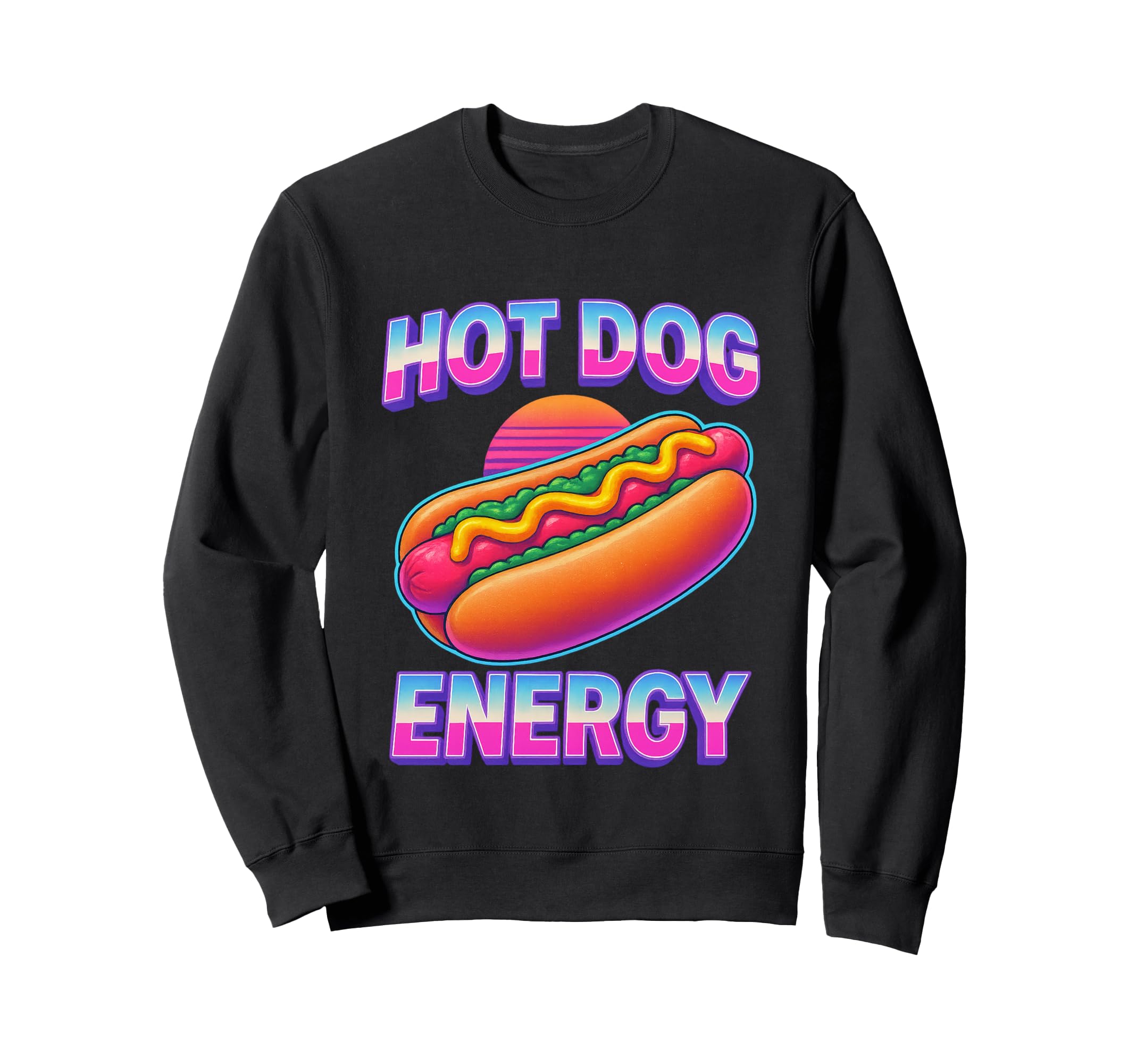 Funny Hot Dog Y2K Vaporwave Sweatshirt - Streetwear Style for Adults - T-Shirt, Sweatshirt, Hoodie