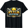 Pitch Please Funny Softball Player Pun Merch - Adult & Kids T-Shirts, Sweatshirts & Hoodies apparel design preview 1