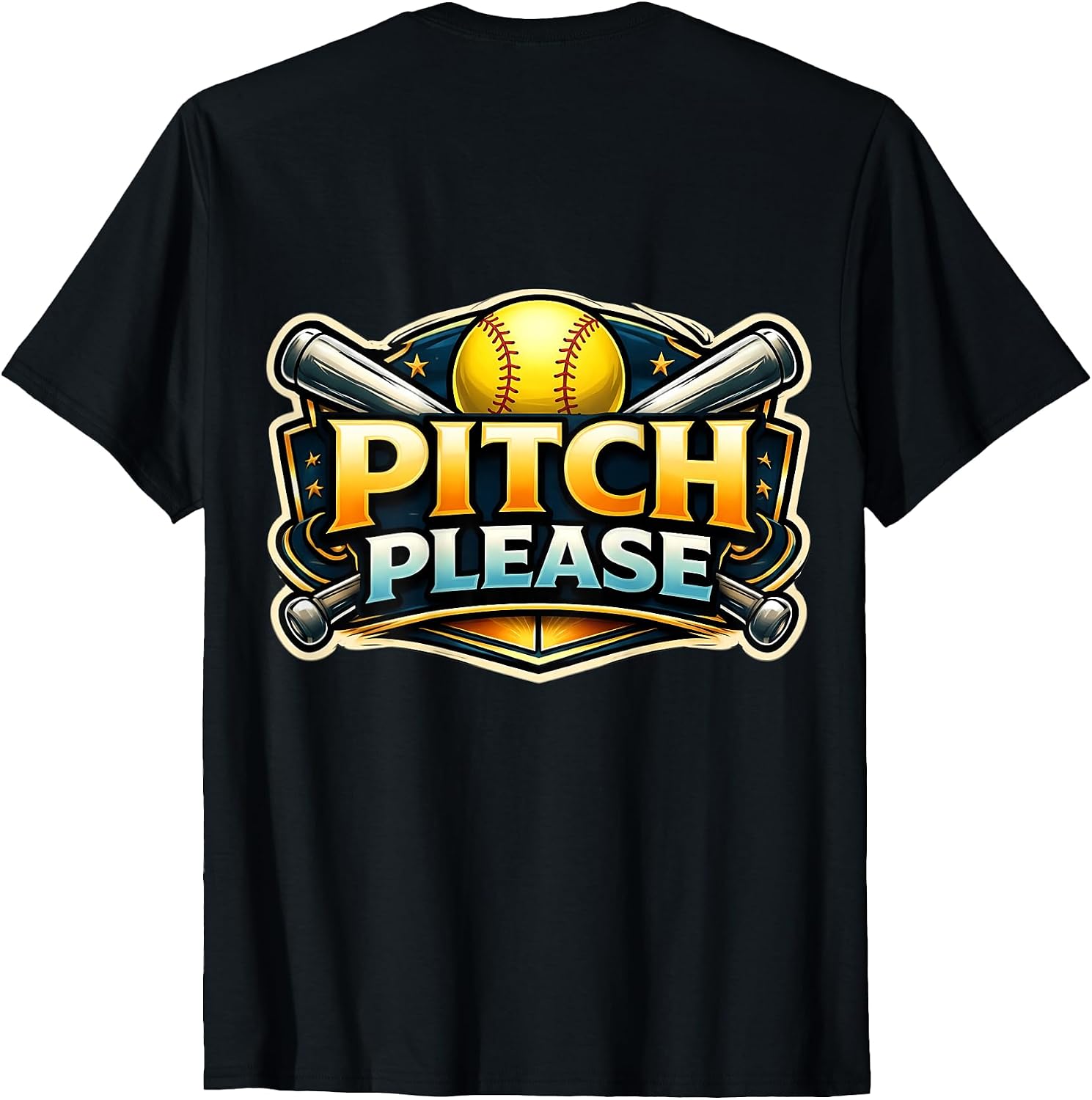 Pitch Please Funny Softball Player Pun Merch - Adult & Kids T-Shirts, Sweatshirts & Hoodies apparel design preview 1