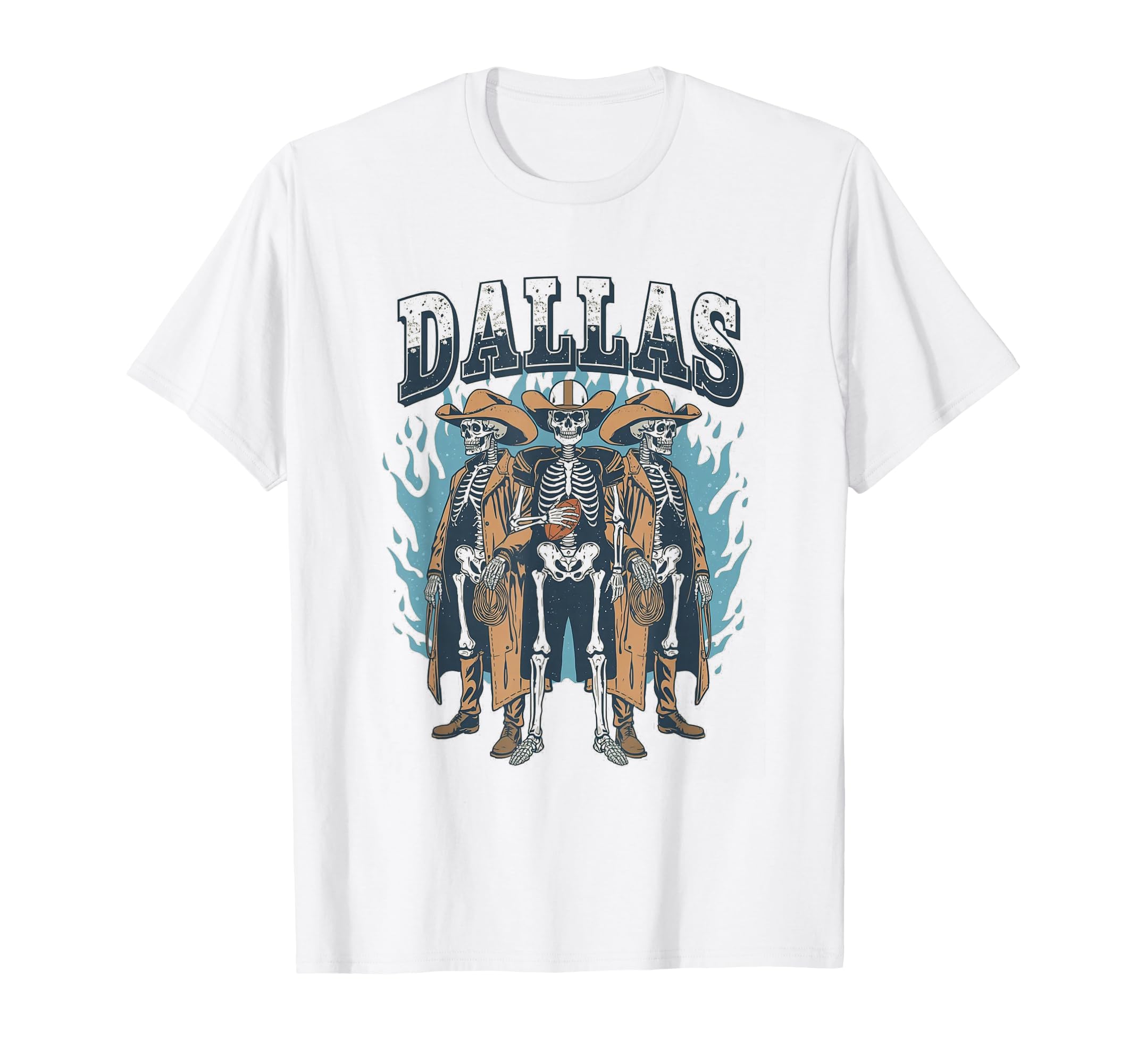 Dallas Skeleton Cowboys Western Football T-Shirt - Graphic Print Men Women - T-Shirt, Sweatshirt, Hoodie