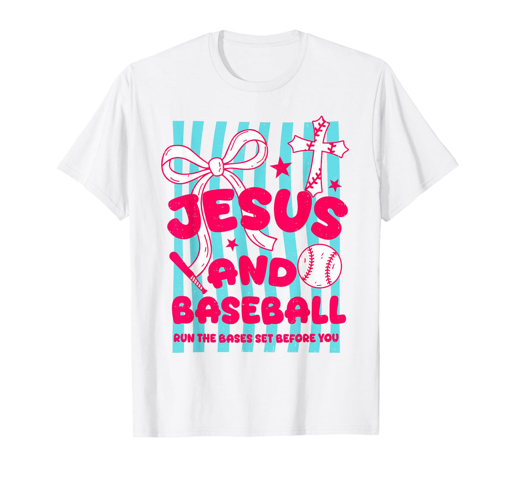 Jesus And Baseball Bow Christian T-Shirt - Fun Novelty Design for Adults - T-Shirt, Sweatshirt, Hoodie