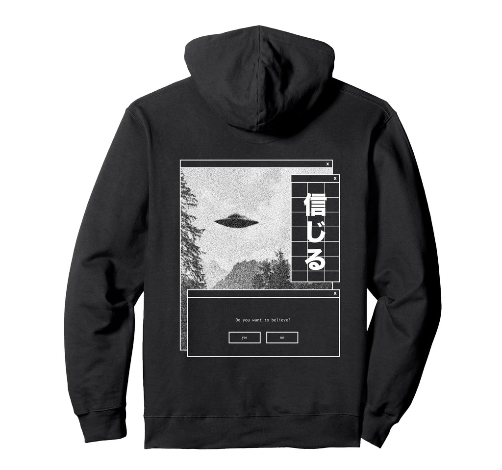 Ufo Vaporwave Aesthetic Japanese 80S Hoodie - Novelty Apparel for Adults - T-Shirt, Sweatshirt, Hoodie