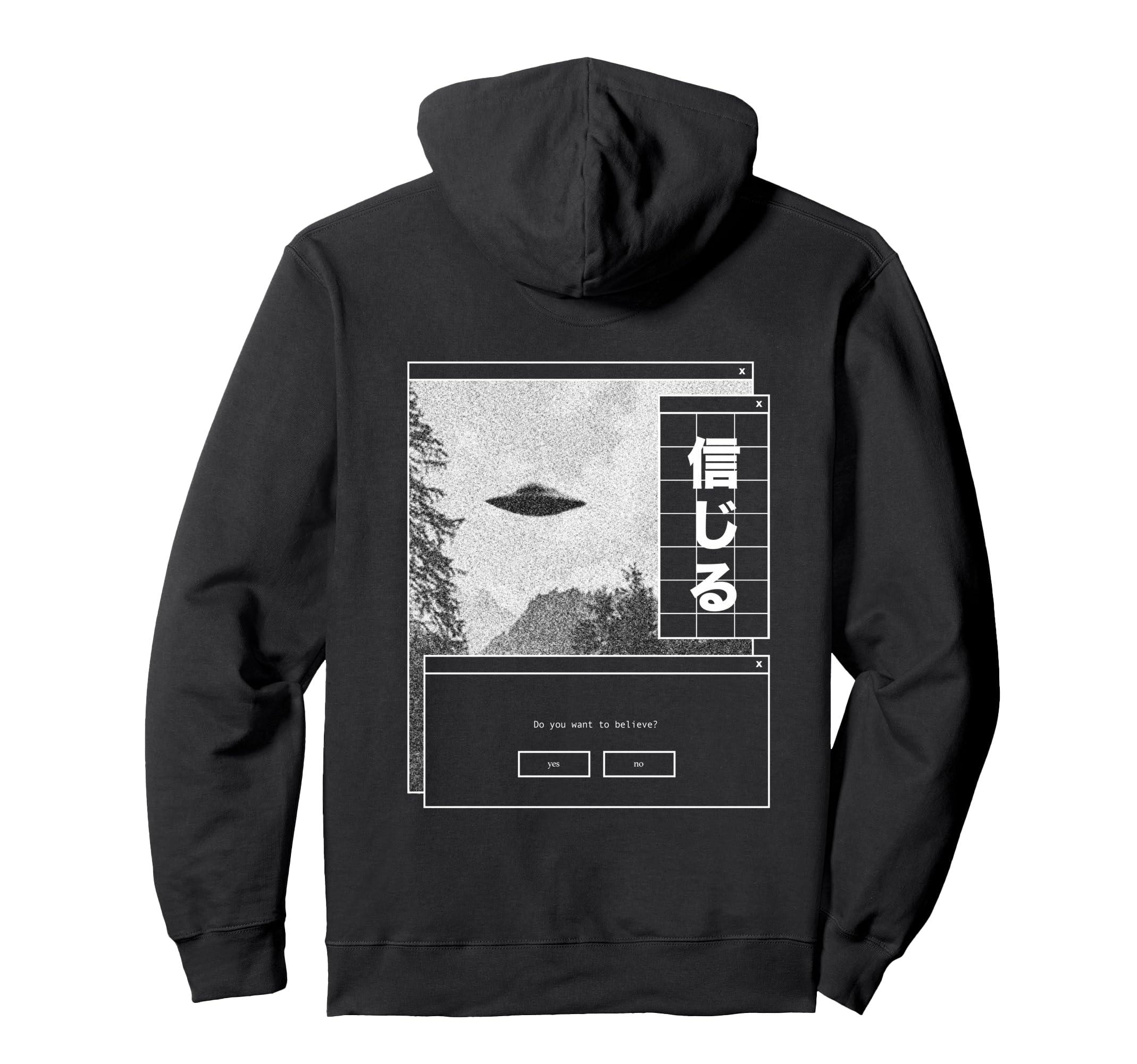 Ufo Vaporwave Aesthetic Japanese 80S Hoodie - Novelty Apparel for Adults - T-Shirt, Sweatshirt, Hoodie