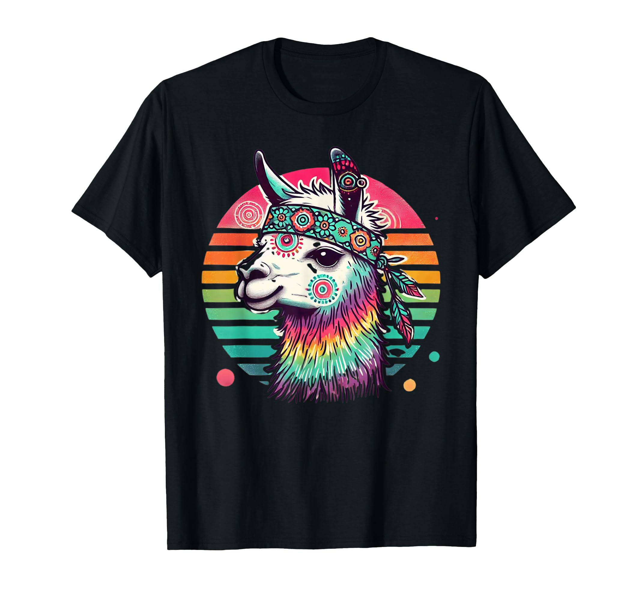 Tie Dye Llama Colorful Hippie Funny T-Shirt - Minimalist Print for Adults - T-Shirt, Sweatshirt, Hoodie