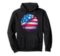 Baseball American Flag Usa Patriotic Hoodie - Trendy Graphic Men Women - T-Shirt, Sweatshirt, Hoodie