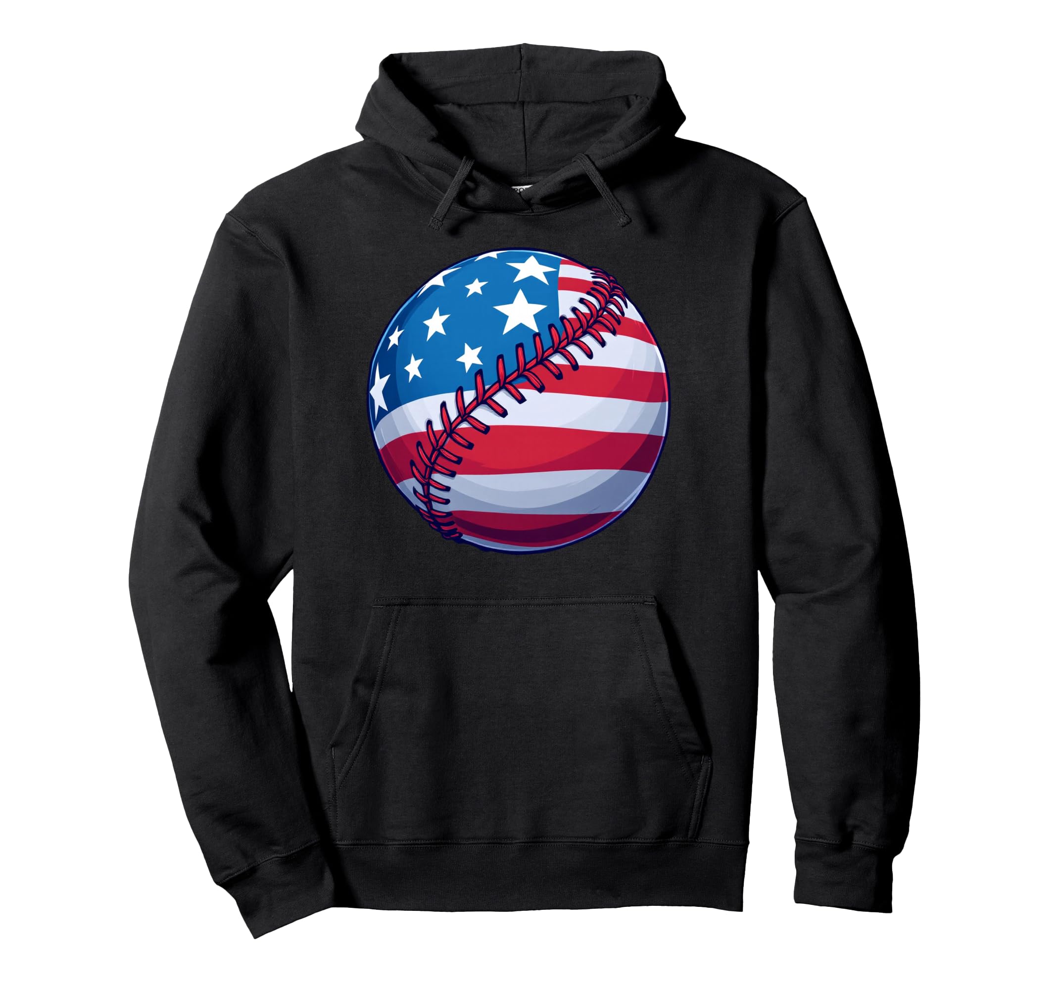 Baseball American Flag Usa Patriotic Hoodie - Trendy Graphic Men Women - T-Shirt, Sweatshirt, Hoodie