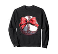 Baseball Coquette Bow Baseball Mom Sweatshirt - Graphic Print Unisex - T-Shirt, Sweatshirt, Hoodie