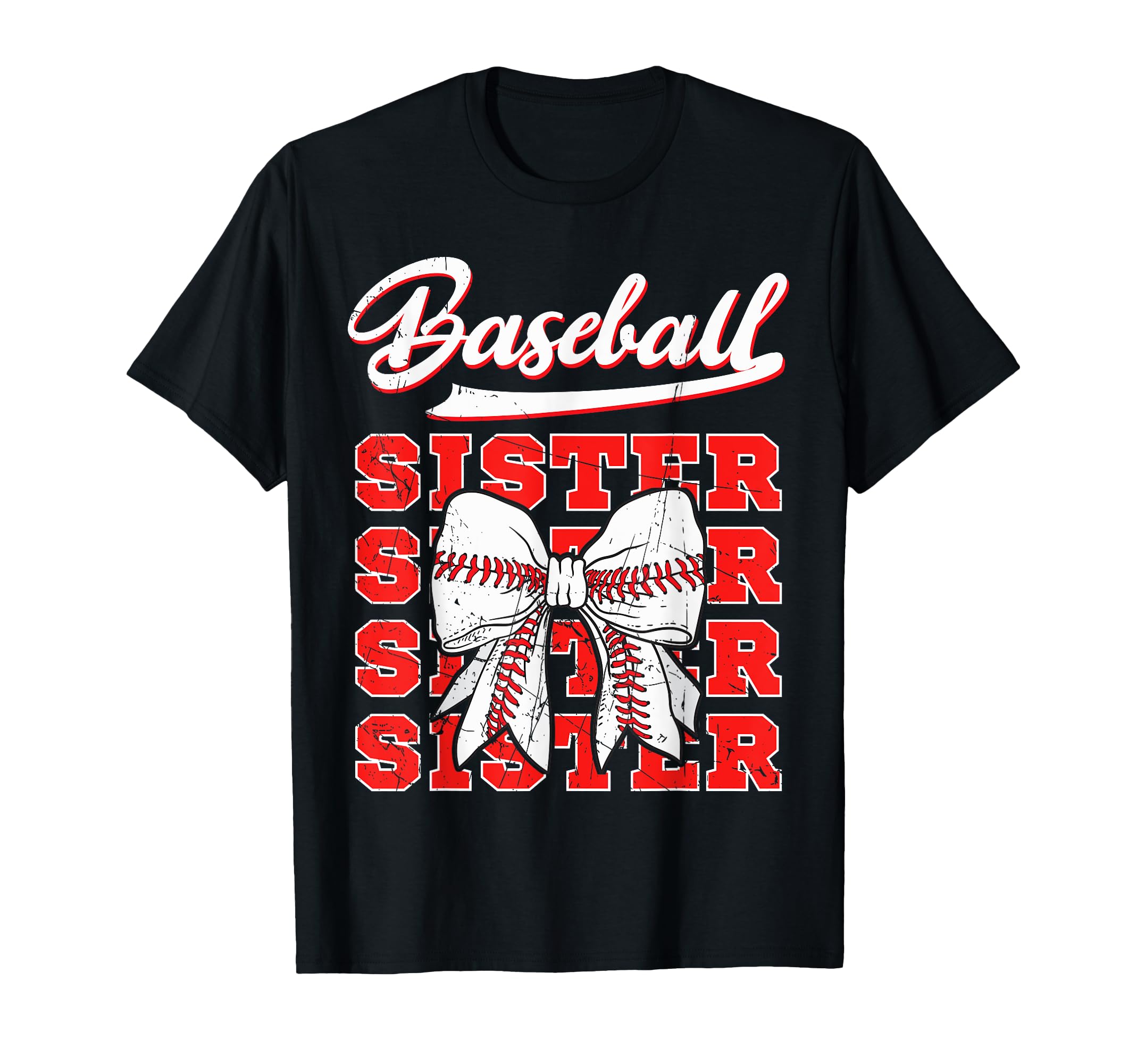 Baseball Sister Coquette Bow Sport Lover T-Shirt - Novelty Apparel Unisex - T-Shirt, Sweatshirt, Hoodie