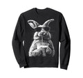 Rabbit Drinking Iced Coffee Funny Sweatshirt - Casual Everyday Wear Unisex - T-Shirt, Sweatshirt, Hoodie