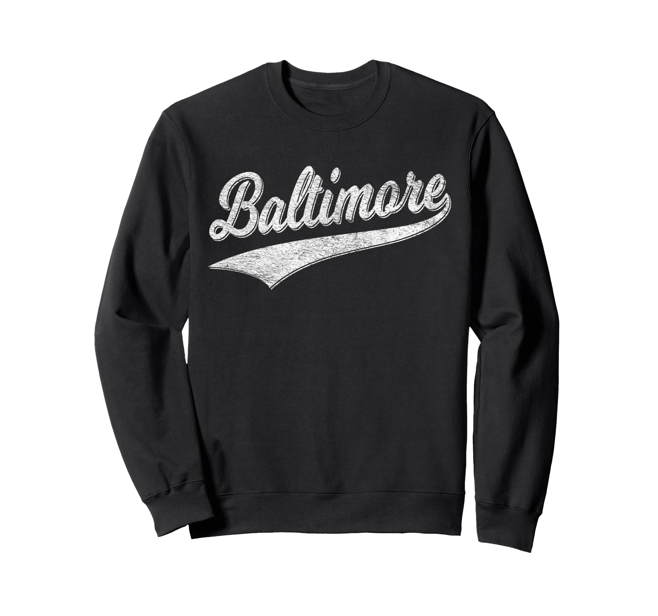 Baltimore Maryland Varsity Script Sweatshirt - Novelty Apparel for Adults - T-Shirt, Sweatshirt, Hoodie