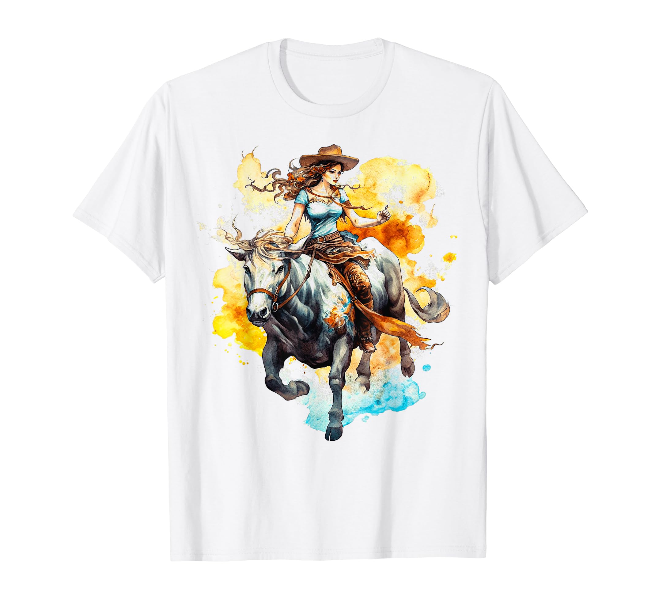 Cowboy Rodeo Horse Riding Usa Cowboy T-Shirt - Custom Art Print Men Women - T-Shirt, Sweatshirt, Hoodie