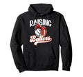 Raising Ballers Football Volleyball Mom Hoodie - Unique Graphic for Adults - T-Shirt, Sweatshirt, Hoodie