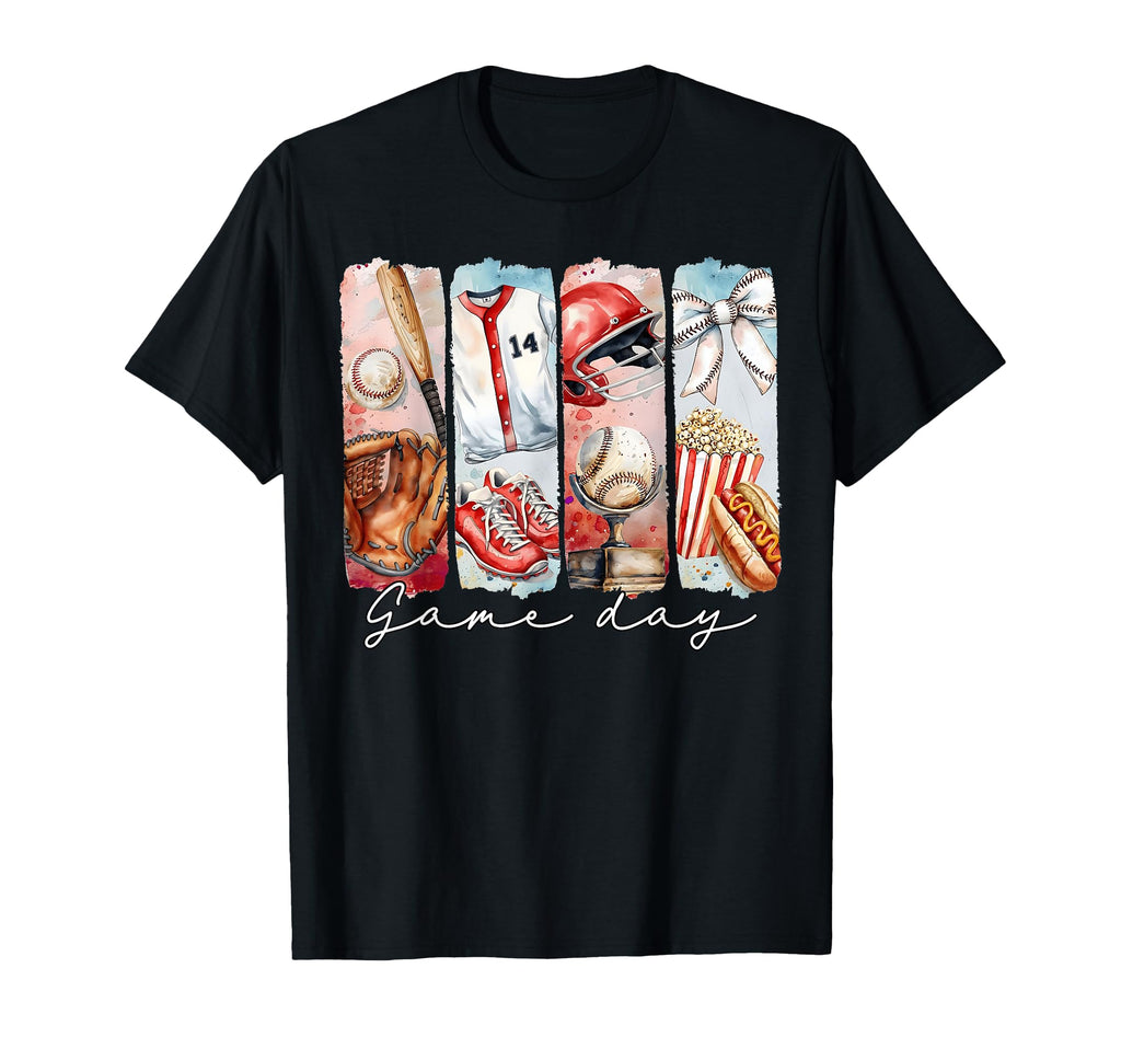 Baseball Mom Game Day Coquette Mama T-Shirt - Minimalist Print Men Women - T-Shirt, Sweatshirt, Hoodie