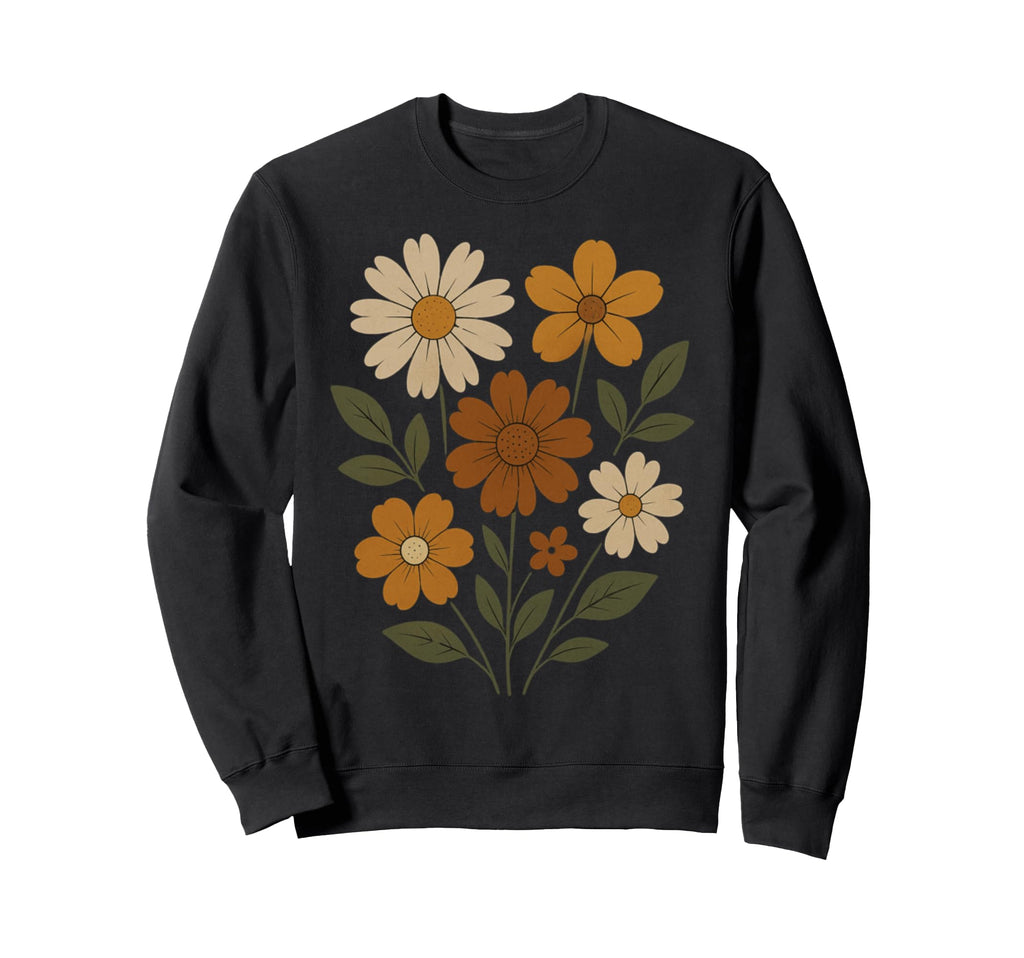Boho Wildflower Earthy Floral Art Sweatshirt - Novelty Apparel Unisex - T-Shirt, Sweatshirt, Hoodie