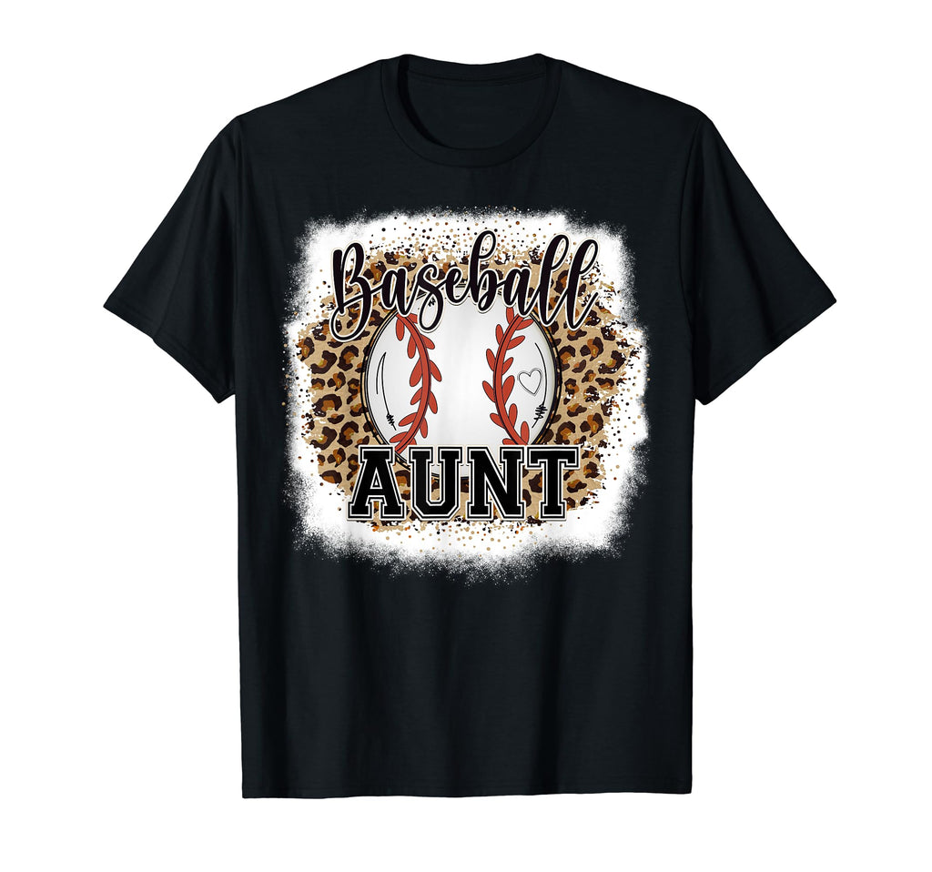 Baseball Aunt Leopard Bleached T-Shirt - Streetwear Style for Adults - T-Shirt, Sweatshirt, Hoodie
