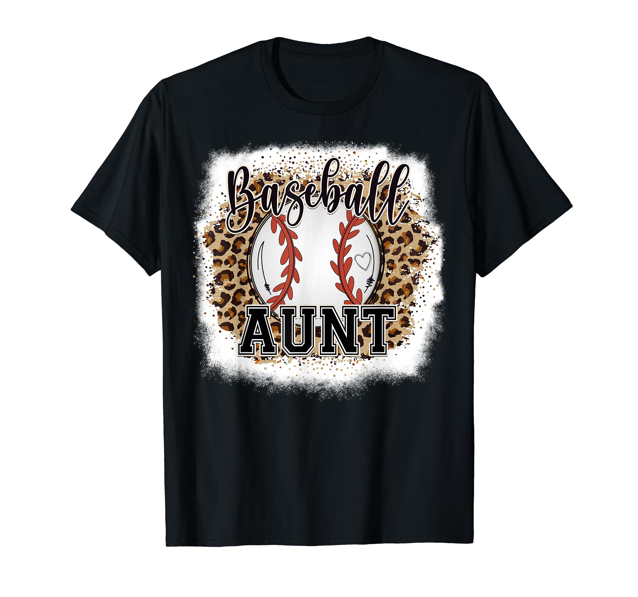 Baseball Aunt Leopard Bleached T-Shirt - Streetwear Style for Adults - T-Shirt, Sweatshirt, Hoodie