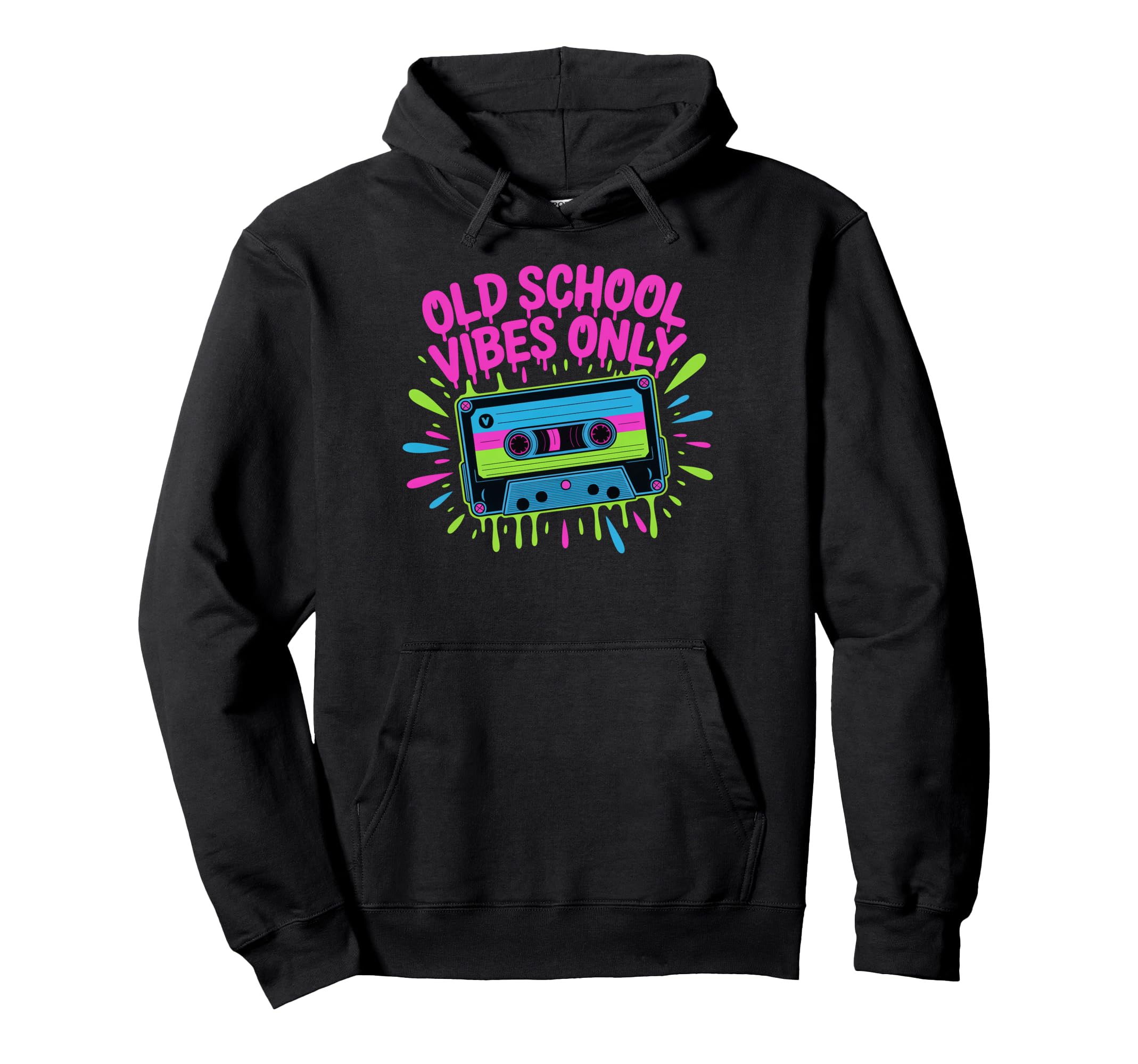 Old School Vibes Cassette Tape Hoodie - Unique Graphic Men Women - T-Shirt, Sweatshirt, Hoodie