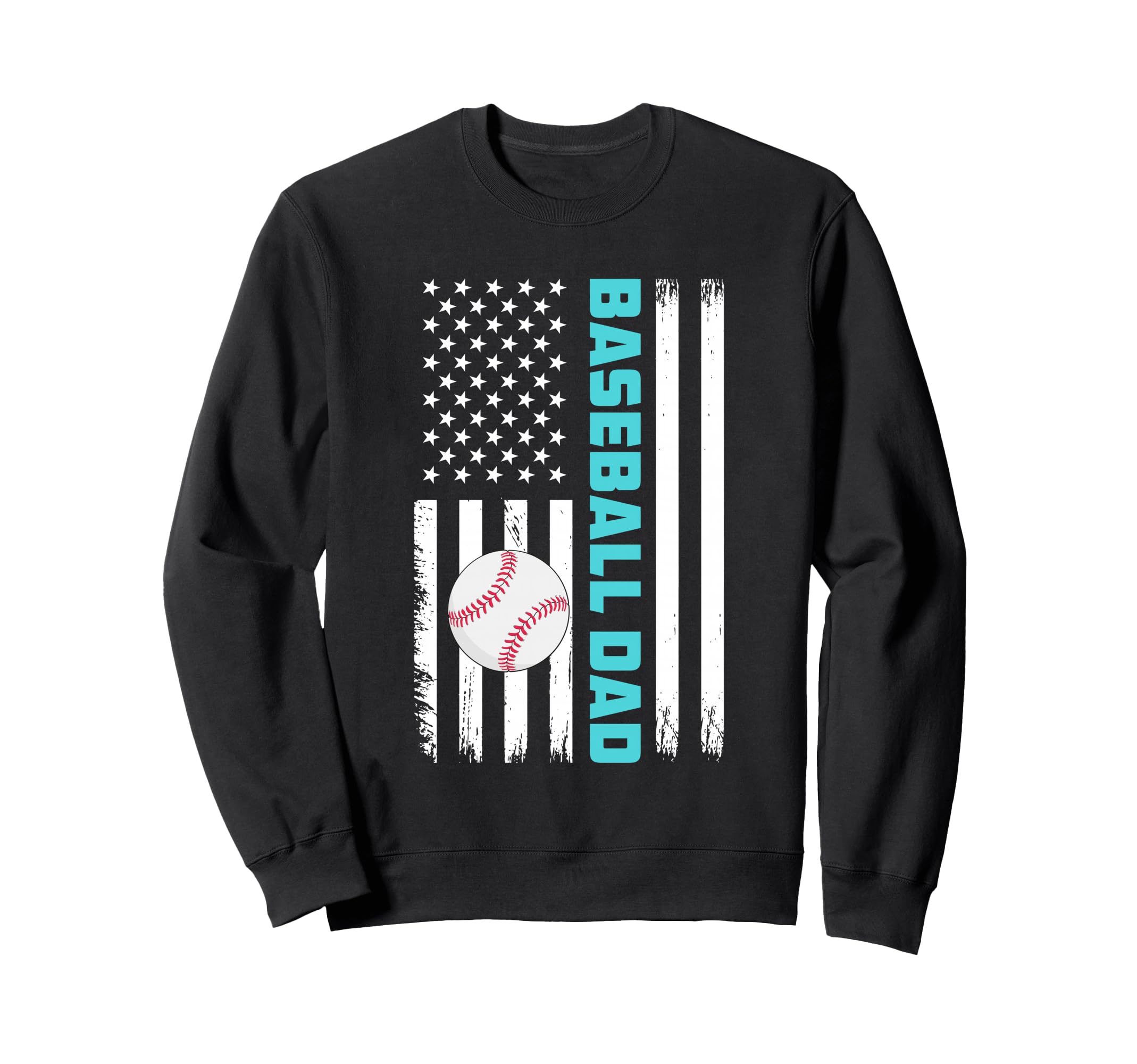 Baseball Dad Usa American Flag Sweatshirt - Fun Novelty Design Unisex - T-Shirt, Sweatshirt, Hoodie