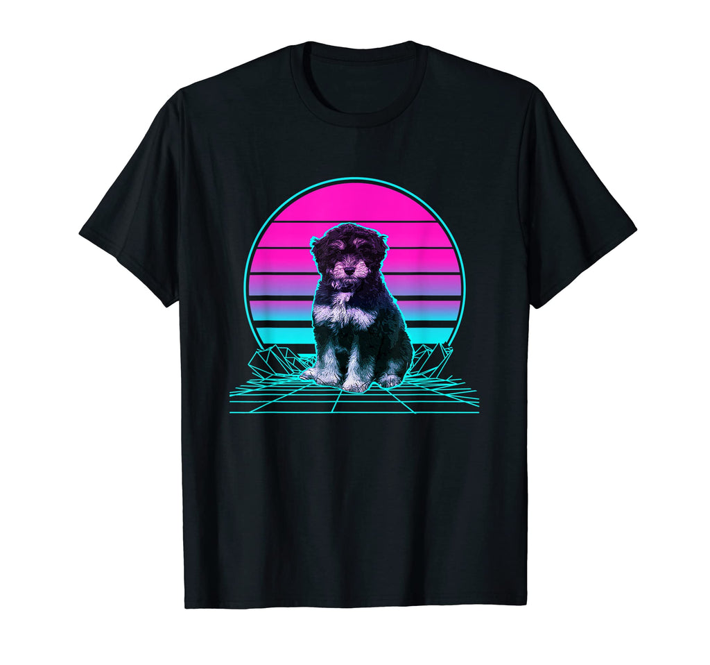 Sunset Aussiedoodle T-Shirt - Unique Graphic Men Women - T-Shirt, Sweatshirt, Hoodie