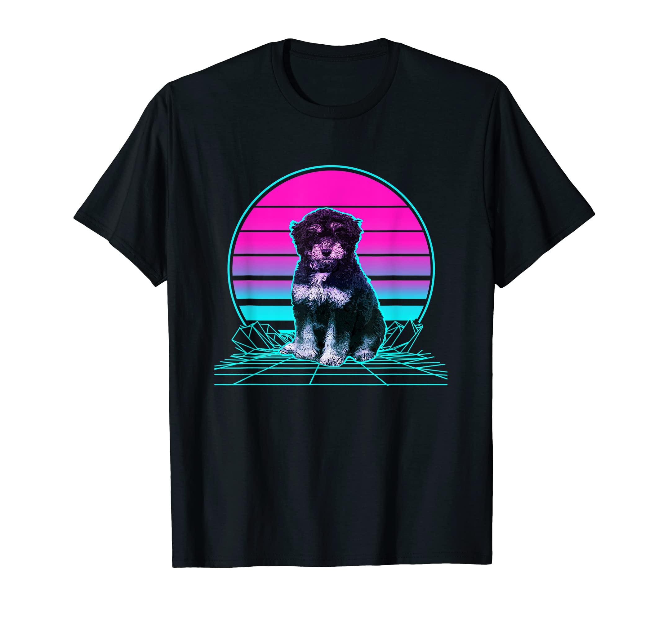 Sunset Aussiedoodle T-Shirt - Unique Graphic Men Women - T-Shirt, Sweatshirt, Hoodie