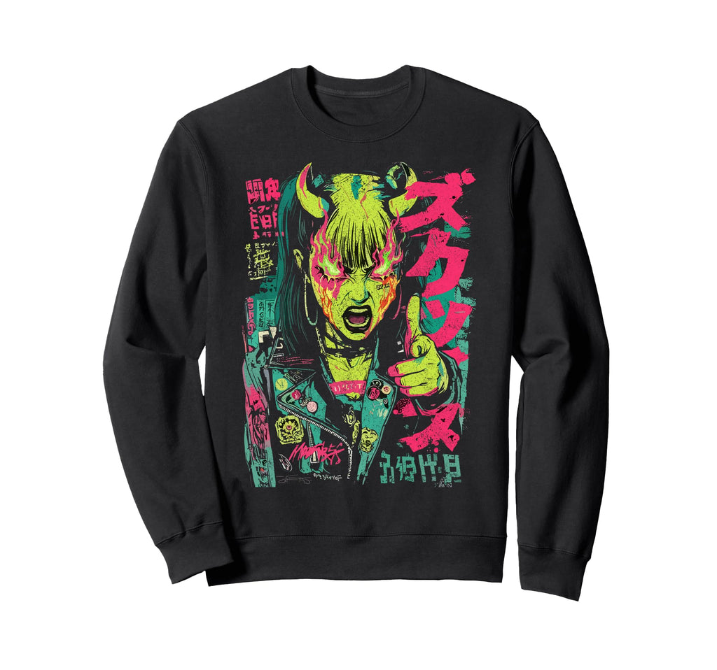 Japanese Streetwear Horror Gothic Sweatshirt - Streetwear Style for Adults - T-Shirt, Sweatshirt, Hoodie