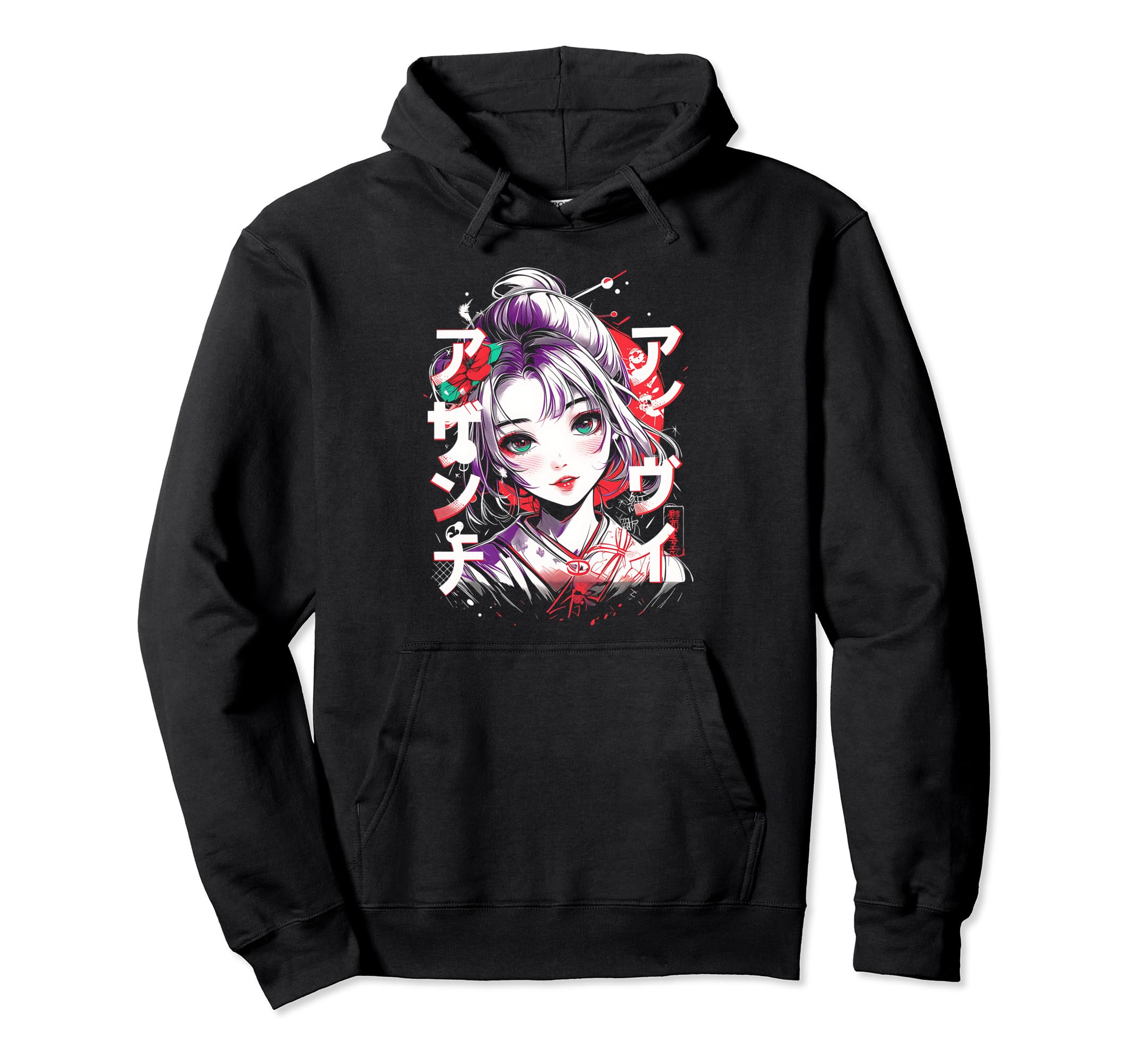 Anime Goth Grunge Demon Waifu Horror Hoodie - Novelty Apparel Men Women - T-Shirt, Sweatshirt, Hoodie