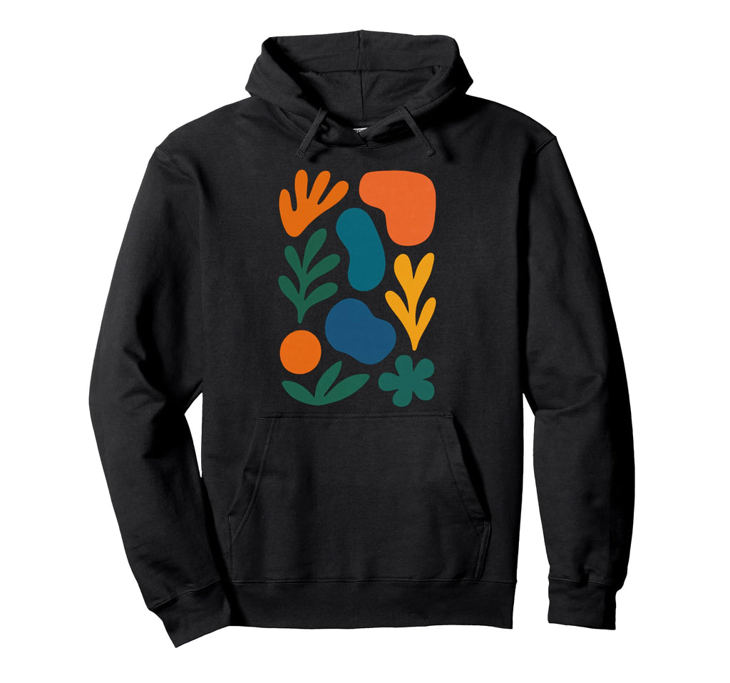 Boho Floral Shapes Modern Flower Hoodie - Fun Novelty Design for Adults - T-Shirt, Sweatshirt, Hoodie