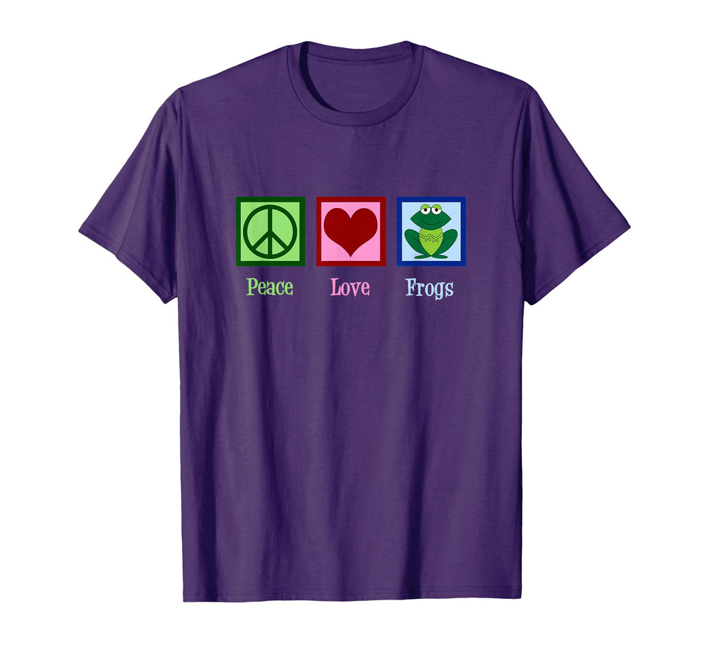 Peace Love Frogs Frog Gift T-Shirt - Unique Graphic for Adults - T-Shirt, Sweatshirt, Hoodie