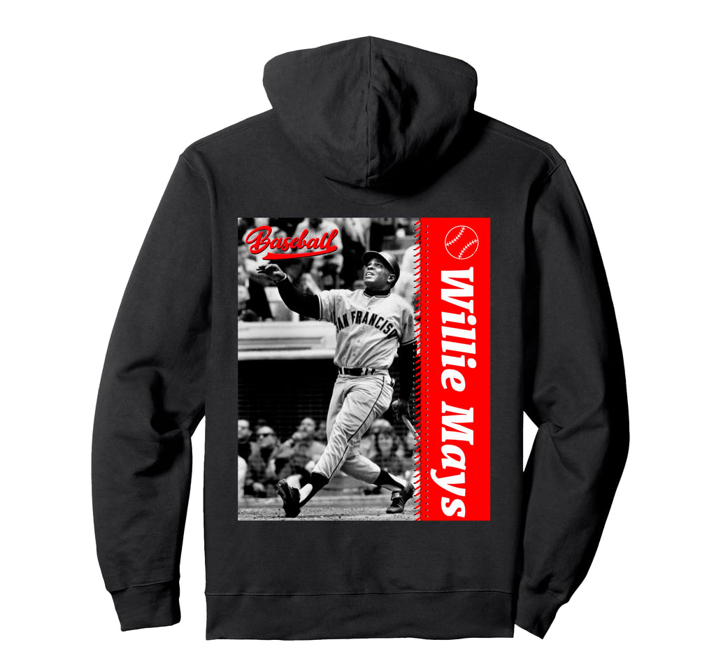 Willie Mays 002 Back Printed Hoodie - Graphic Print Unisex - T-Shirt, Sweatshirt, Hoodie
