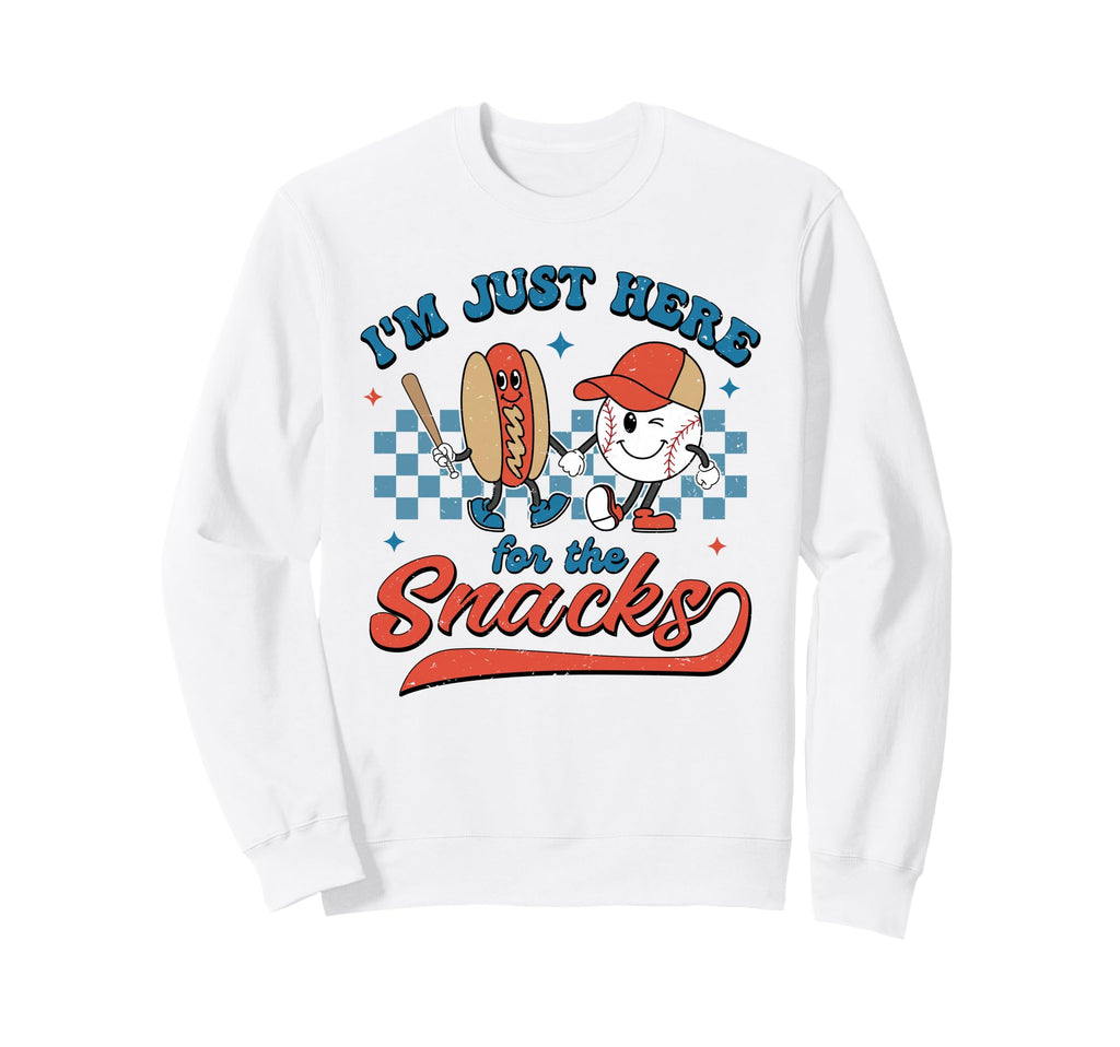 Im Just Here Snacks Baseball Sweatshirt - Fun Novelty Design for Adults - T-Shirt, Sweatshirt, Hoodie
