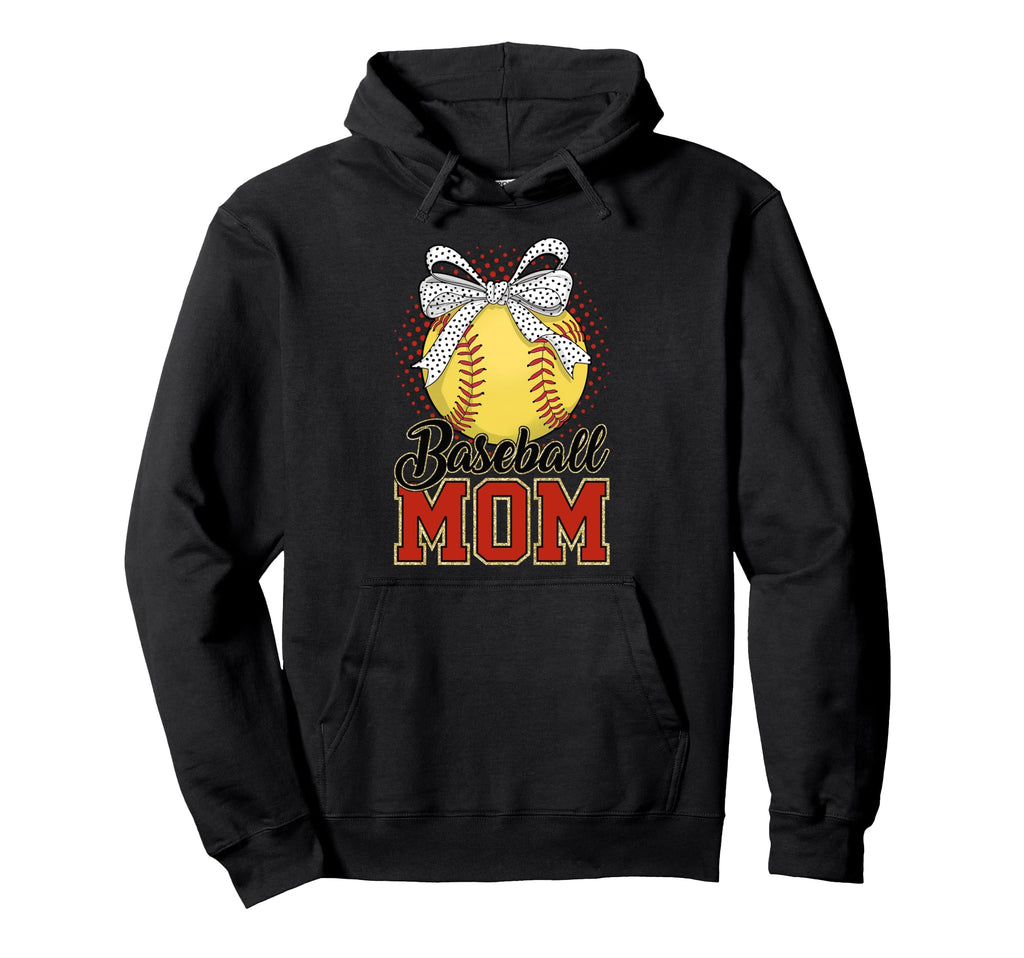 Baseball Mom Play Ball Sports Bow Sweatshirt - Aesthetic Graphic Unisex - T-Shirt, Sweatshirt, Hoodie