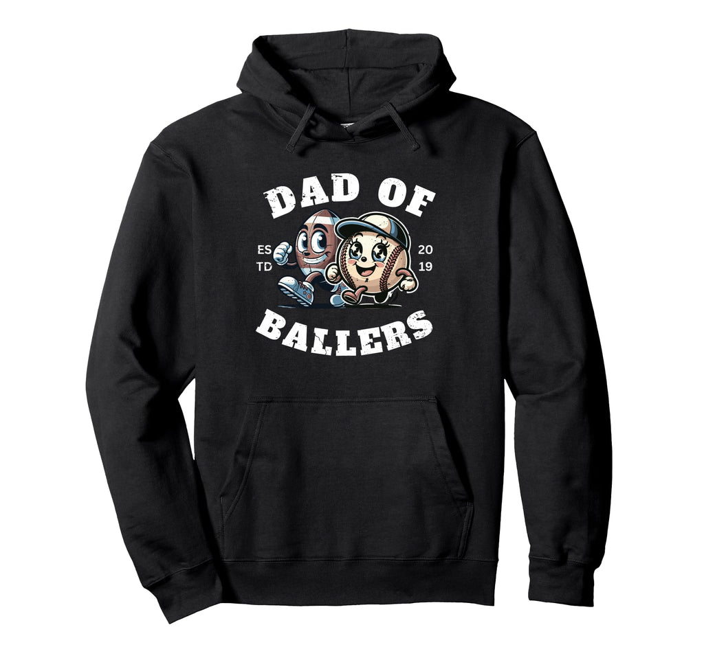 Dad Baseball And Football Player Hoodie - Custom Art Print Unisex - T-Shirt, Sweatshirt, Hoodie