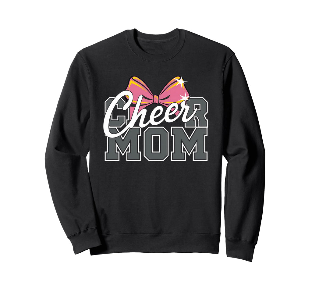 Cheer Mom Mother Bow Cheerleader Sweatshirt - Casual Everyday Wear Unisex - T-Shirt, Sweatshirt, Hoodie