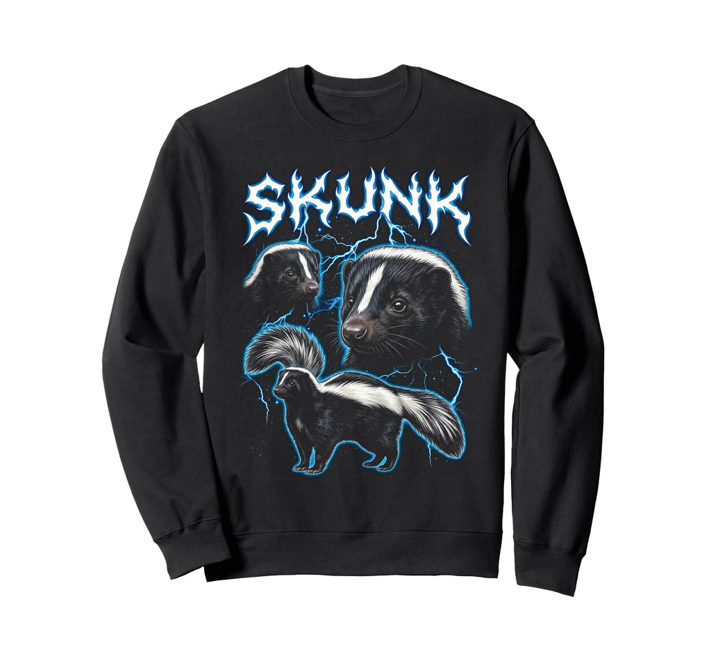 Skunk 90S Heavy Metal Skunk Animal Sweatshirt - Custom Art Print Unisex - T-Shirt, Sweatshirt, Hoodie