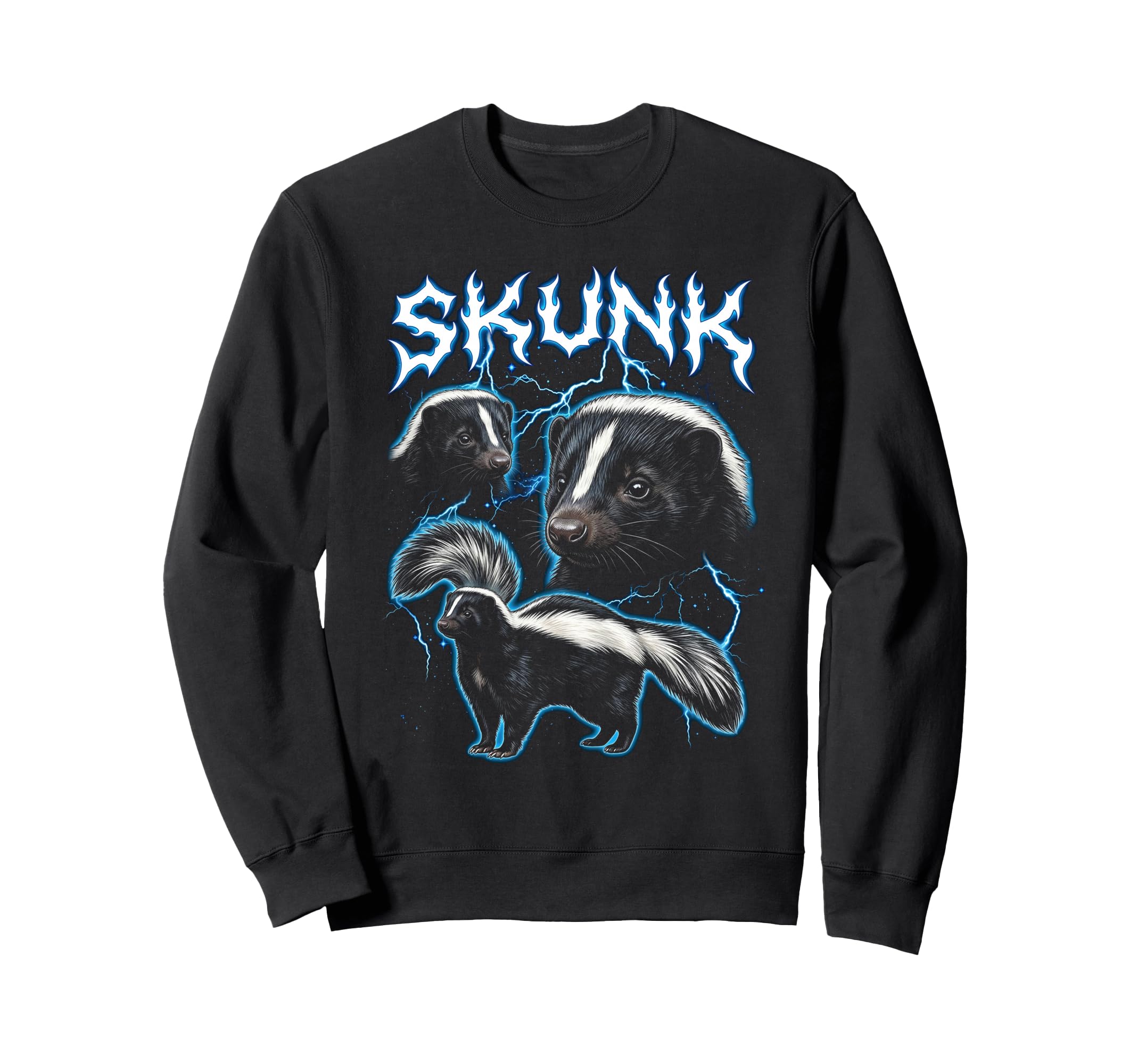 Skunk 90S Heavy Metal Skunk Animal Sweatshirt - Custom Art Print Unisex - T-Shirt, Sweatshirt, Hoodie