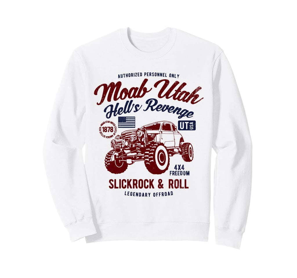Moab Utah Hells Revenge 4X4 Distressed Sweatshirt - Minimalist Print Unisex - T-Shirt, Sweatshirt, Hoodie