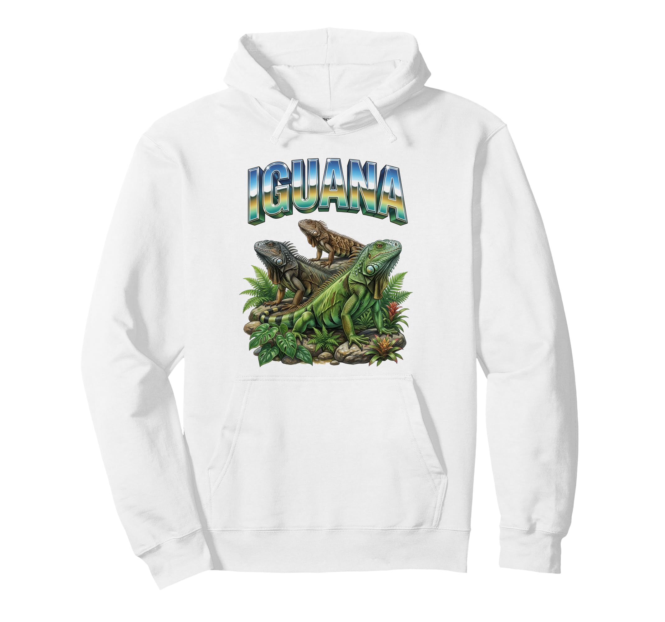 Iguana 70S 90S Iguana Animal Lover Hoodie - Streetwear Style for Adults - T-Shirt, Sweatshirt, Hoodie