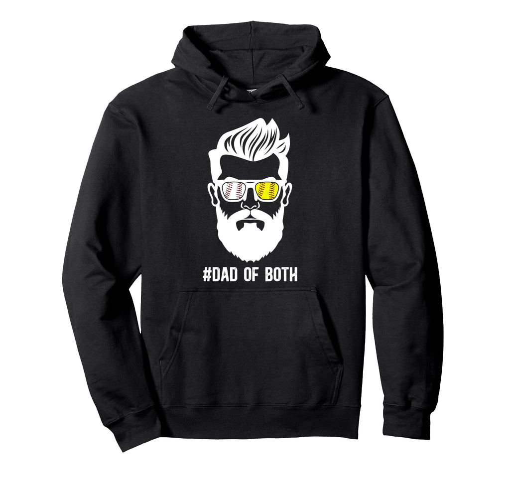 Dad Both Baseball Softball Dad Hoodie - Fun Novelty Design for Adults - T-Shirt, Sweatshirt, Hoodie
