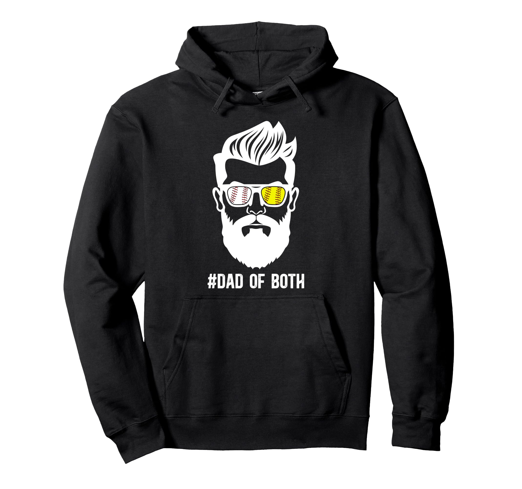 Dad Both Baseball Softball Dad Hoodie - Fun Novelty Design for Adults - T-Shirt, Sweatshirt, Hoodie